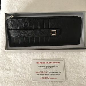 Credit card protector by LODIS, black leather, New